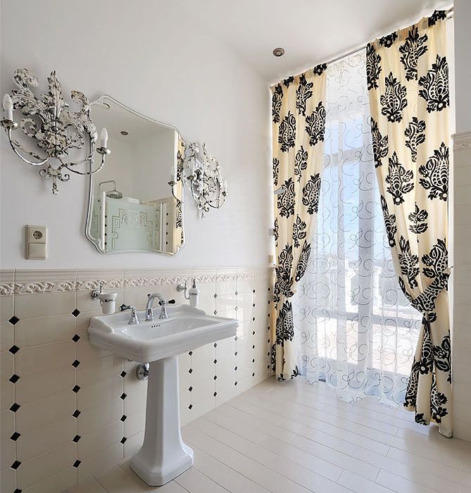 Шторка для ванной - фото новинок дизайна. Обзор всех видов штор для ванной комнаты.